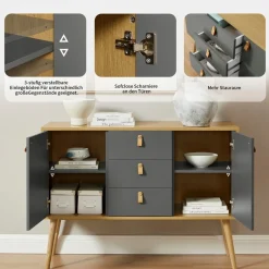 OTTO home Sideboard »Avril« Korpus aus Melamin & MDF, ABS-Kunststoff Kanten, Soft-Close-Funktion