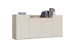 OTTO home Sideboard »BOLSENA, Kommode, Schrank,Lowboard mit 6 Fächer und offenes Ablagefach« 1 Stk. tlg. stehend/hängend montierbar, Made in Italy, B/T/H: 160 × 35 × 71,2 cm