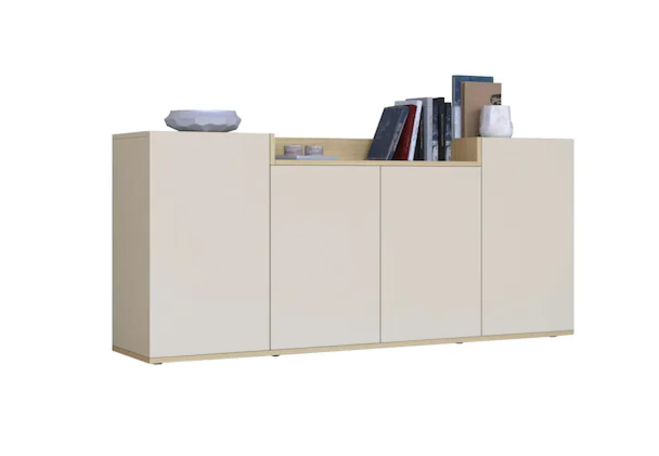 OTTO home Sideboard »BOLSENA, Kommode, Schrank,Lowboard mit 6 Fächer und offenes Ablagefach« 1 Stk. tlg. stehend/hängend montierbar, Made in Italy, B/T/H: 160 × 35 × 71,2 cm