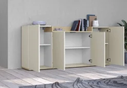 OTTO home Sideboard »BOLSENA, Kommode, Schrank,Lowboard mit 6 Fächer und offenes Ablagefach« 1 Stk. tlg. stehend/hängend montierbar, Made in Italy, B/T/H: 160 × 35 × 71,2 cm