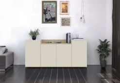 OTTO home Sideboard »BOLSENA, Kommode, Schrank,Lowboard mit 6 Fächer und offenes Ablagefach« 1 Stk. tlg. stehend/hängend montierbar, Made in Italy, B/T/H: 160 × 35 × 71,2 cm