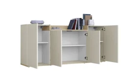 OTTO home Sideboard »BOLSENA, Kommode, Schrank,Lowboard mit 6 Fächer und offenes Ablagefach« 1 Stk. tlg. stehend/hängend montierbar, Made in Italy, B/T/H: 160 × 35 × 71,2 cm