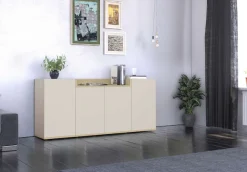 OTTO home Sideboard »BOLSENA, Kommode, Schrank,Lowboard mit 6 Fächer und offenes Ablagefach« 1 Stk. tlg. stehend/hängend montierbar, Made in Italy, B/T/H: 160 × 35 × 71,2 cm