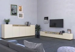 OTTO home Sideboard »BOLSENA, Kommode, Schrank,Lowboard mit 8 Fächer und offenes Ablagefach« 1 Stk. tlg. stehend/hängend montierbar, Made in Italy, B/T/H: 200 × 35 × 71,2 cm