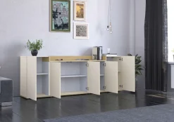 OTTO home Sideboard »BOLSENA, Kommode, Schrank,Lowboard mit 8 Fächer und offenes Ablagefach« 1 Stk. tlg. stehend/hängend montierbar, Made in Italy, B/T/H: 200 × 35 × 71,2 cm