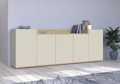 OTTO home Sideboard »BOLSENA, Kommode, Schrank,Lowboard mit 8 Fächer und offenes Ablagefach« 1 Stk. tlg. stehend/hängend montierbar, Made in Italy, B/T/H: 200 × 35 × 71,2 cm