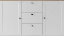 OTTO home Sideboard »Brest, Schrank im Landhausstil, Kommode, zeitloses Stauraumelement« schwarze Metallgriffe, ausreichend Stauraum, 164 cm breit