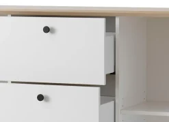 OTTO home Sideboard »Brest, Schrank im Landhausstil, Kommode, zeitloses Stauraumelement« schwarze Metallgriffe, ausreichend Stauraum, 164 cm breit