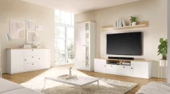 OTTO home Sideboard »Brest, Schrank im Landhausstil, Kommode, zeitloses Stauraumelement« schwarze Metallgriffe, ausreichend Stauraum, 164 cm breit