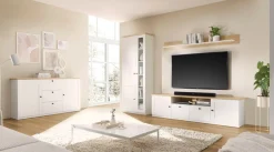OTTO home Sideboard »Brest, Schrank im Landhausstil, Kommode, zeitloses Stauraumelement« schwarze Metallgriffe, ausreichend Stauraum, 164 cm breit