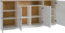 OTTO home Sideboard »Brest, Schrank im Landhausstil, Kommode, zeitloses Stauraumelement« schwarze Metallgriffe, ausreichend Stauraum, 204 cm breit