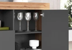 OTTO home Sideboard »CHRONOS Breite 200 cmmit 4 Türen, 2 offene und 8 geschlossene Fächer« 1 Stk. tlg. Sideboard,Kommode, Schrank, Grifflos mit Push to Open, Made in Italy