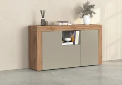 OTTO home Sideboard »CHRONOS Breite 155 cm mit 3 Türen, 1 offenes und 6 geschlossene Fächer« 1 Stk. tlg. Sideboard,Kommode, Schrank, Grifflos mit Push to Open, Made in Italy