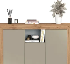 OTTO home Sideboard »CHRONOS Breite 155 cm mit 3 Türen, 1 offenes und 6 geschlossene Fächer« 1 Stk. tlg. Sideboard,Kommode, Schrank, Grifflos mit Push to Open, Made in Italy
