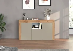OTTO home Sideboard »CHRONOS Breite 155 cm mit 3 Türen, 1 offenes und 6 geschlossene Fächer« 1 Stk. tlg. Sideboard,Kommode, Schrank, Grifflos mit Push to Open, Made in Italy