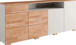 OTTO home Sideboard »Citra teilmassiv« Breite 200cm,moderne grifflose Optik mit push to open Funktion