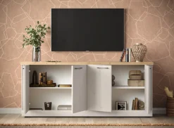 OTTO home Sideboard »Country Breite 211 cm, Kommode mit 4 Türen, Anrichte im« Landhausstil, viel Stauraum, mit Metallgriffe, MDF Rahmen