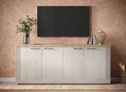 OTTO home Sideboard »Country Breite 211 cm, Kommode mit 4 Türen, Anrichte im« Landhausstil, viel Stauraum, mit Metallgriffe, MDF Rahmen