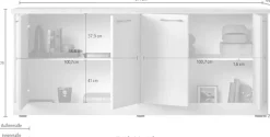 OTTO home Sideboard »Country Breite 211 cm, Kommode mit 4 Türen, Anrichte im« Landhausstil, viel Stauraum, mit Metallgriffe, MDF Rahmen