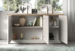 OTTO home Sideboard »Country Breite 164 cm, Kommode mit 3 Türen, Anrichte im« Landhausstil, viel Stauraum, mit Metallgriffe, MDF Rahmen