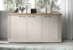 OTTO home Sideboard »Country Breite 164 cm, Kommode mit 3 Türen, Anrichte im« Landhausstil, viel Stauraum, mit Metallgriffe, MDF Rahmen