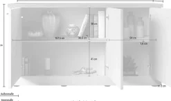 OTTO home Sideboard »Country Breite 164 cm, Kommode mit 3 Türen, Anrichte im« Landhausstil, viel Stauraum, mit Metallgriffe, MDF Rahmen