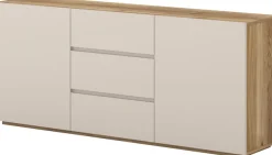 OTTO home Sideboard »Criss, Breite 150 cm, moderne grifflose Kommode 2Türen/3SK« Schubladenkommode mit viel Stauraum, Einlegeböden verstellbar