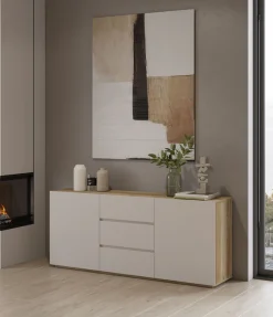 OTTO home Sideboard »Criss, Breite 150 cm, moderne grifflose Kommode 2Türen/3SK« Schubladenkommode mit viel Stauraum, Einlegeböden verstellbar