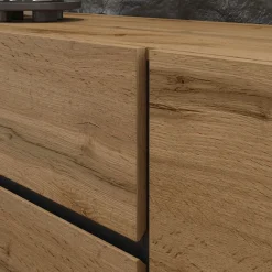 OTTO home Sideboard »Cross, Breite 150 cm, moderne grifflose Kommode, 2Türen/3 Schubkästen« Schubladenkommode mit viel Stauraum, Einlegeböden verstellbar
