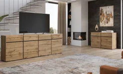 OTTO home Sideboard »Cross,Breite 225 cm, moderne grifflose Kommode,4 Türen/4 Schubkästen« Schubladenschrank mit viel Stauraum, Einlegeböden verstellbar