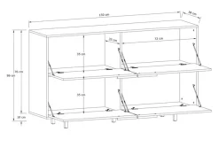 OTTO home Sideboard »Dinant« Kommode, mit 4 Klappen, Breite 150 cm