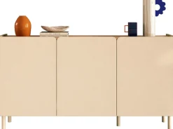 OTTO home Sideboard »Dobbiaco, 152 cm breit, 3 Türen, Anrichte, Kommode, Stauraumschrank« Innenliegendes Top, gerade Metallfüße, Tür mit Rundung
