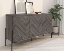 OTTO home Sideboard »Eadwine« Kommode, Push-to-open, Türen mit Fischgräten Muster, Breite 130 cm