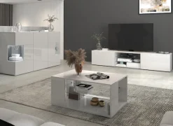 OTTO home Sideboard »Egypt, Kommode, Schrank, Kredenz, Vitrine grifflos« 3 Türen davon 2 mit Glaseinsatz, kompl. Hochglanz lackiert Breite 135