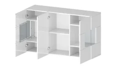 OTTO home Sideboard »Egypt, Kommode, Schrank, Kredenz, Vitrine grifflos« 3 Türen davon 2 mit Glaseinsatz, kompl. Hochglanz lackiert Breite 135