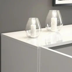 OTTO home Sideboard »Egypt, Kommode, Schrank, Kredenz, Vitrine grifflos« 3 Türen davon 2 mit Glaseinsatz, kompl. Hochglanz lackiert Breite 135