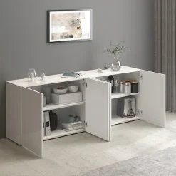 OTTO home Sideboard »Egypt, Kommode, Schrank, grifflos« 4 Türen, Fronten Hochglanz lackiert, Breite 180