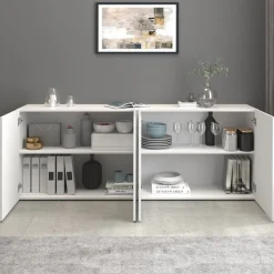 OTTO home Sideboard »Egypt, Kommode, Schrank, grifflos« 4 Türen, Fronten Hochglanz lackiert, Breite 180