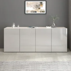 OTTO home Sideboard »Egypt, Kommode, Schrank, grifflos« 4 Türen, Fronten Hochglanz lackiert, Breite 180