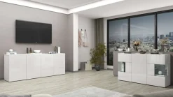 OTTO home Sideboard »Egypt, Kommode, Schrank, grifflos« 4 Türen, Fronten Hochglanz lackiert, Breite 180