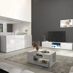 OTTO home Sideboard »Egypt, Kommode, Schrank, grifflos« 4 Türen, Fronten Hochglanz lackiert, Breite 180