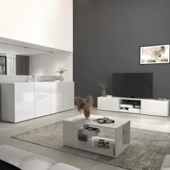 OTTO home Sideboard »Egypt, Kommode, Schrank, grifflos« 4 Türen, Fronten Hochglanz lackiert, Breite 180