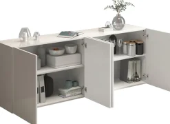 OTTO home Sideboard »Egypt, Kommode, Schrank, grifflos« 4 Türen, Fronten Hochglanz lackiert, Breite 180