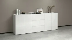 OTTO home Sideboard »Egypt, Kommode, Schrank, grifflos« 4 Türen, 3 Schubkästen mit Push-To-Open,komplett Hochglanz Breite 200