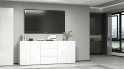 OTTO home Sideboard »Egypt, Kommode, Schrank, grifflos« 4 Türen, 3 Schubkästen mit Push-To-Open,komplett Hochglanz Breite 200