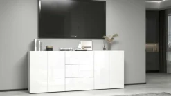 OTTO home Sideboard »Egypt, Kommode, Schrank, grifflos« 4 Türen, 3 Schubkästen mit Push-To-Open,komplett Hochglanz Breite 200