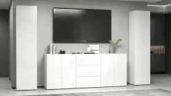 OTTO home Sideboard »Egypt, Kommode, Schrank, grifflos« 4 Türen, 3 Schubkästen mit Push-To-Open,komplett Hochglanz Breite 200