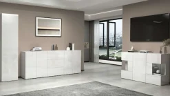 OTTO home Sideboard »Egypt, Kommode, Schrank, grifflos« 4 Türen, 3 Schubkästen mit Push-To-Open,komplett Hochglanz Breite 200