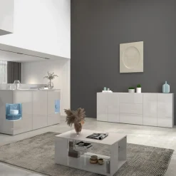 OTTO home Sideboard »Egypt, Kommode, Schrank, grifflos« 4 Türen, 3 Schubkästen mit Push-To-Open,komplett Hochglanz Breite 200