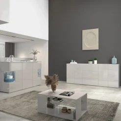 OTTO home Sideboard »Egypt, Kommode, Schrank, grifflos« 4 Türen, 3 Schubkästen mit Push-To-Open,komplett Hochglanz Breite 200